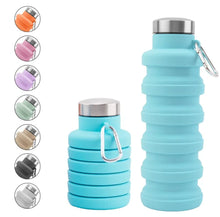 Cargar imagen en el visor de la galería, BOTELLA DE AGUA PLEGABLE SILICONA - TiendaMYLABOTELLA DE AGUA PLEGABLE SILICONA
