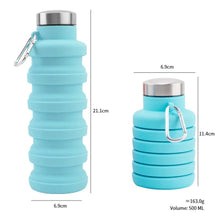 Cargar imagen en el visor de la galería, BOTELLA DE AGUA PLEGABLE SILICONA - TiendaMYLABOTELLA DE AGUA PLEGABLE SILICONA
